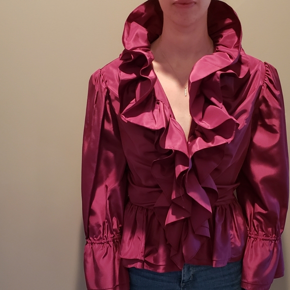 Vintage Taffeta blouse. Size 10 - Picture 6 of 6